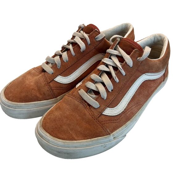 Men's 6 Women's 7.5 Suede Leather Vans Old Skool Skate Shoes Sneakers Rust Ornge - Picture 1 of 12